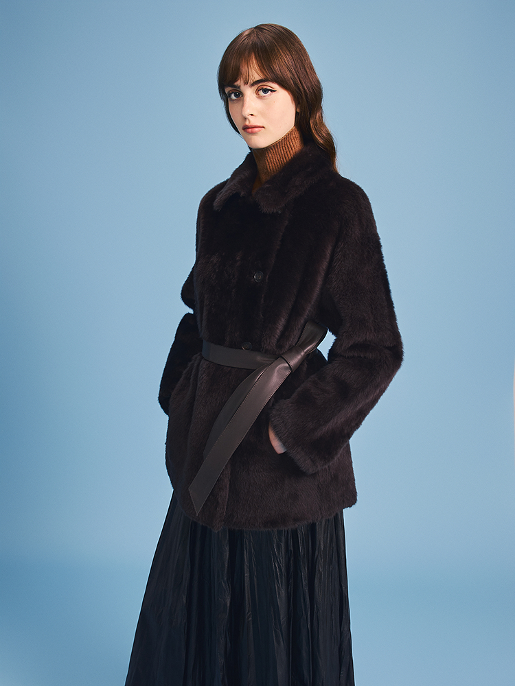 PSALTER诗篇 2026春季新款奢华皮毛一体皮草外套6C66109233