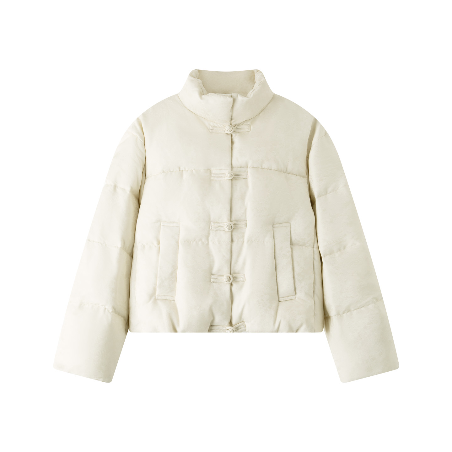 INSUN恩裳专选2025冬季立领盘扣宽松短款新中式羽绒服9C65508620