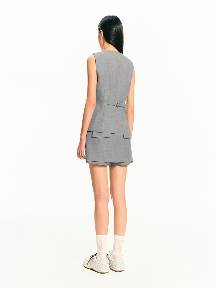 SALT.P可颜 2026春季新款精纺羊毛混纺马甲AC36101020