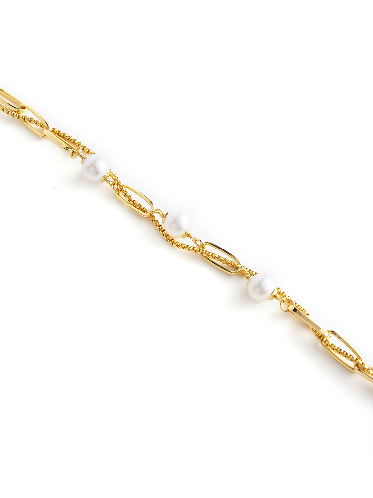 INSUN恩裳2024夏装时尚双层锁骨链珍珠项链9C34296040