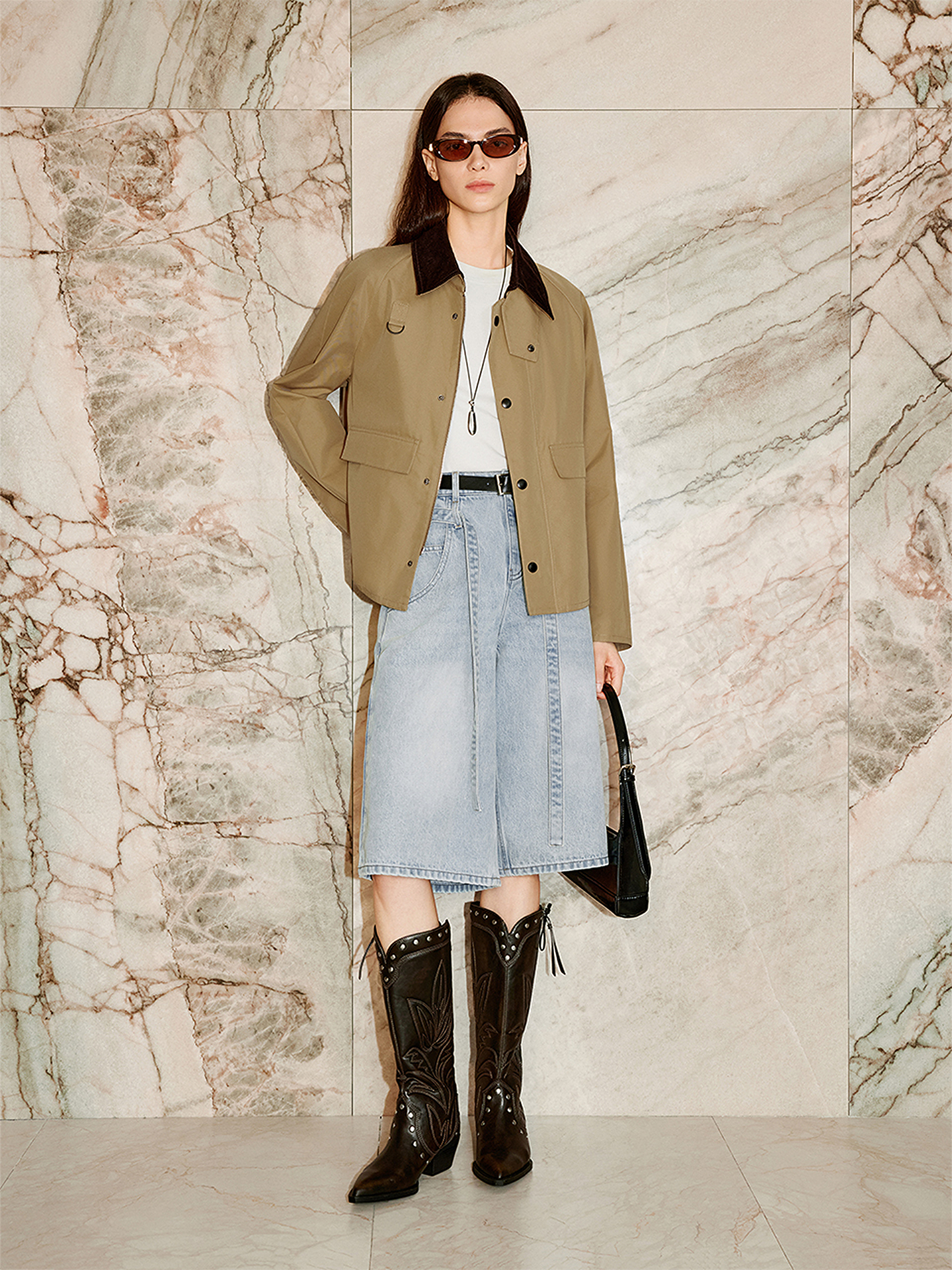 COVERINS2026春新款巴恩风灯芯绒翻领工装夹克CC36110210