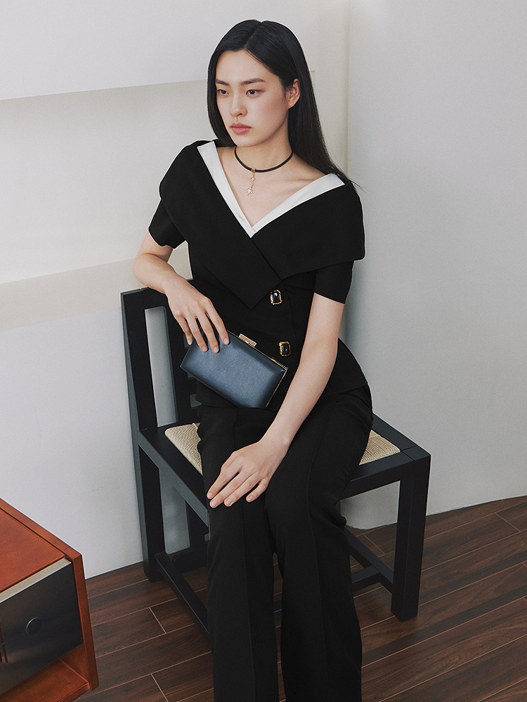 OBBLIGATO奥丽嘉朵2026夏季新款复古微喇商务通勤长裤西裤1C36220180