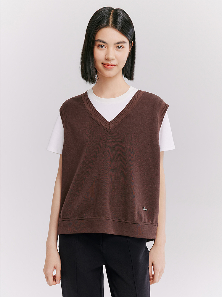 XII BASKET十二篮26夏新款简约百搭休闲V领无袖背心7C36204290