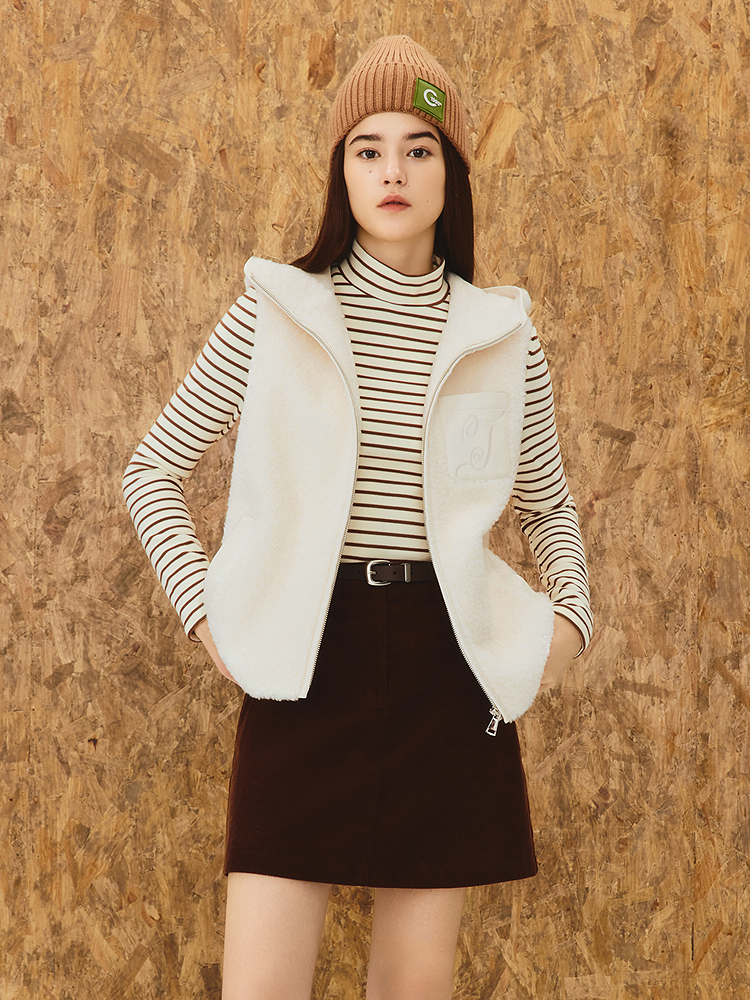 ToyzY2025冬季100%羊毛颗粒绒马夹百搭叠穿马甲外套ZC35501030