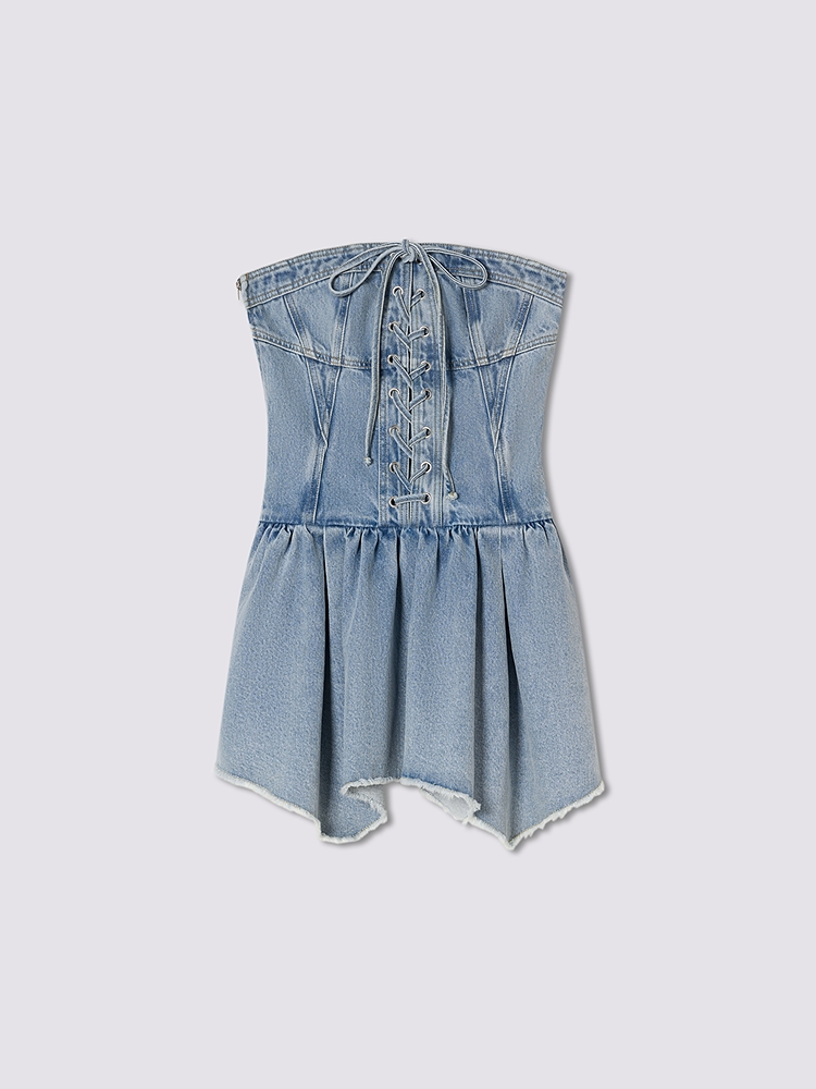 SALT.P可颜 2026夏季新款抹胸牛仔连衣裙AC36205240