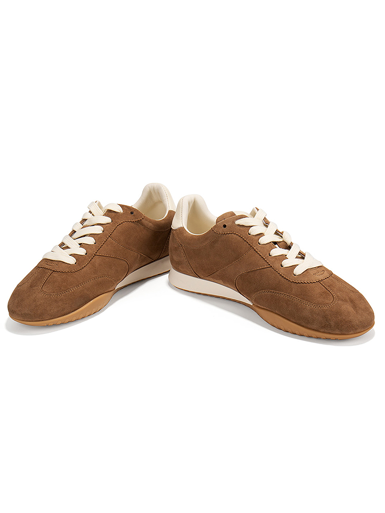 INSUN恩裳2025秋季休闲美拉德复古羊反绒德训鞋9C35392020