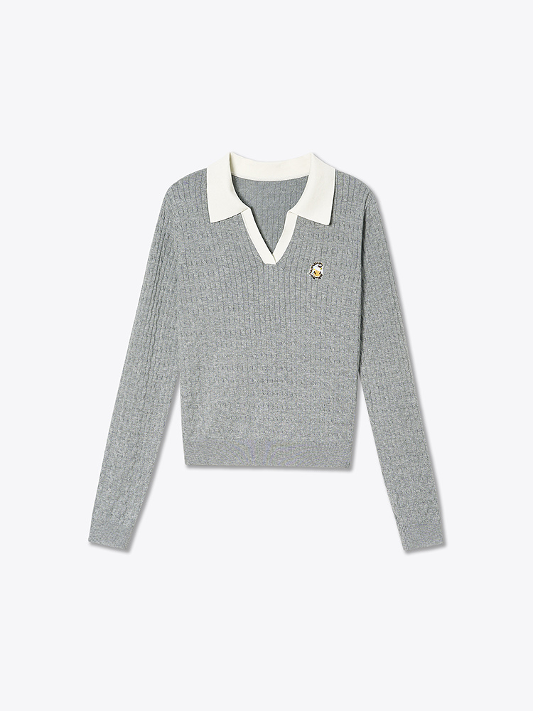 ToyzY2026春季新款刺猬刺绣垂顺感毛针织衫ZC36106850