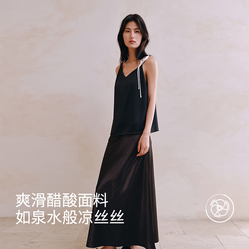 醋酸立体花带杯吊带背心8J35227130