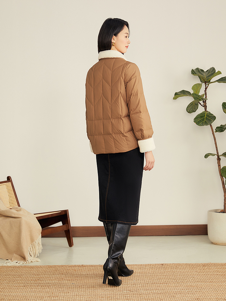 音儿2025冬桑蚕丝混纺羽绒服/棉服8C65308146