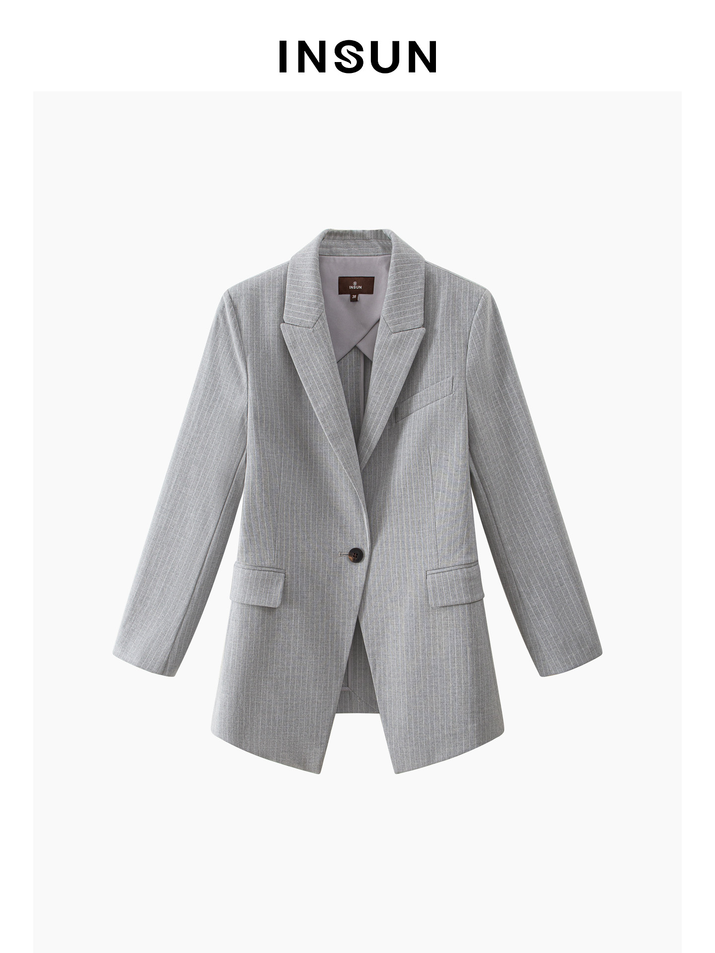 INSUN恩裳专选2026春季通勤风一粒扣修身显瘦西装外套9C66110330