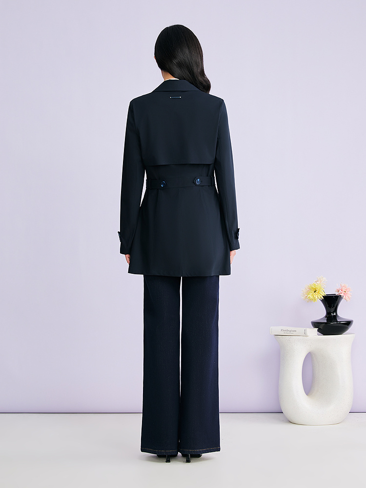 YINER音儿专选2026春季新款优雅时尚通勤大翻领一手长风衣外套8C66107026