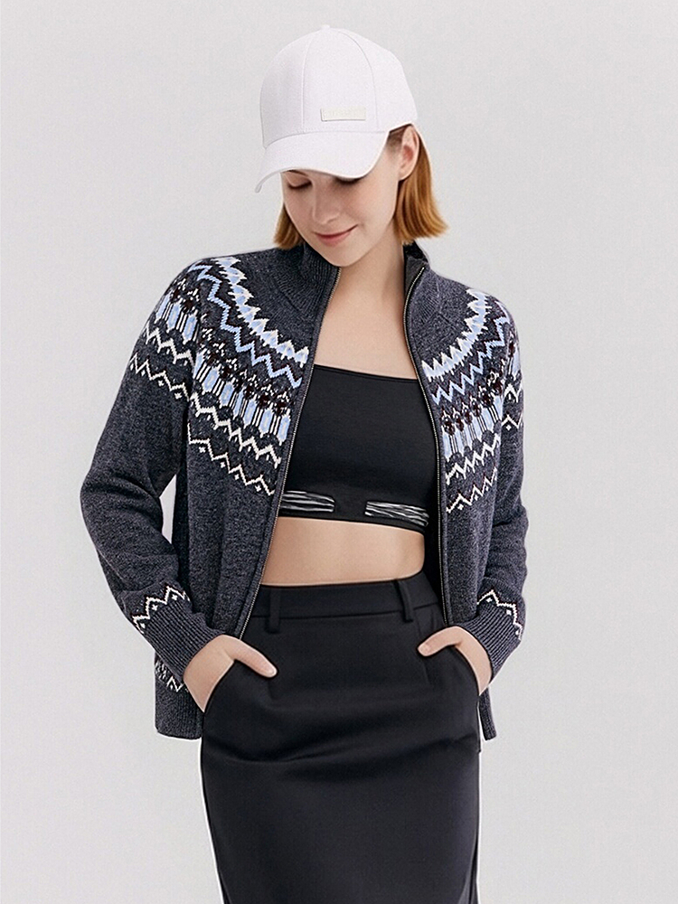 XII BASKET十二篮专选26年春季新款节日氛围感100%羊毛费尔岛开衫7C66106290