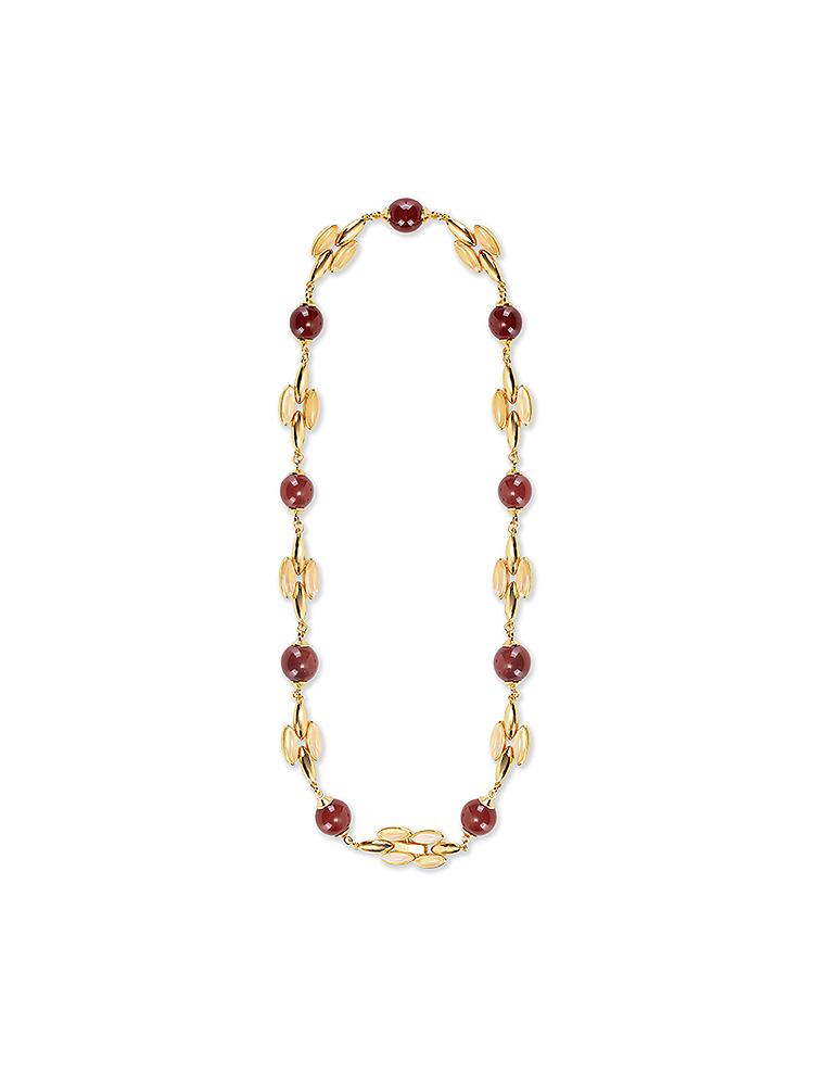 SongofSong歌中歌2025金色红玛瑙精致项链5C35596010