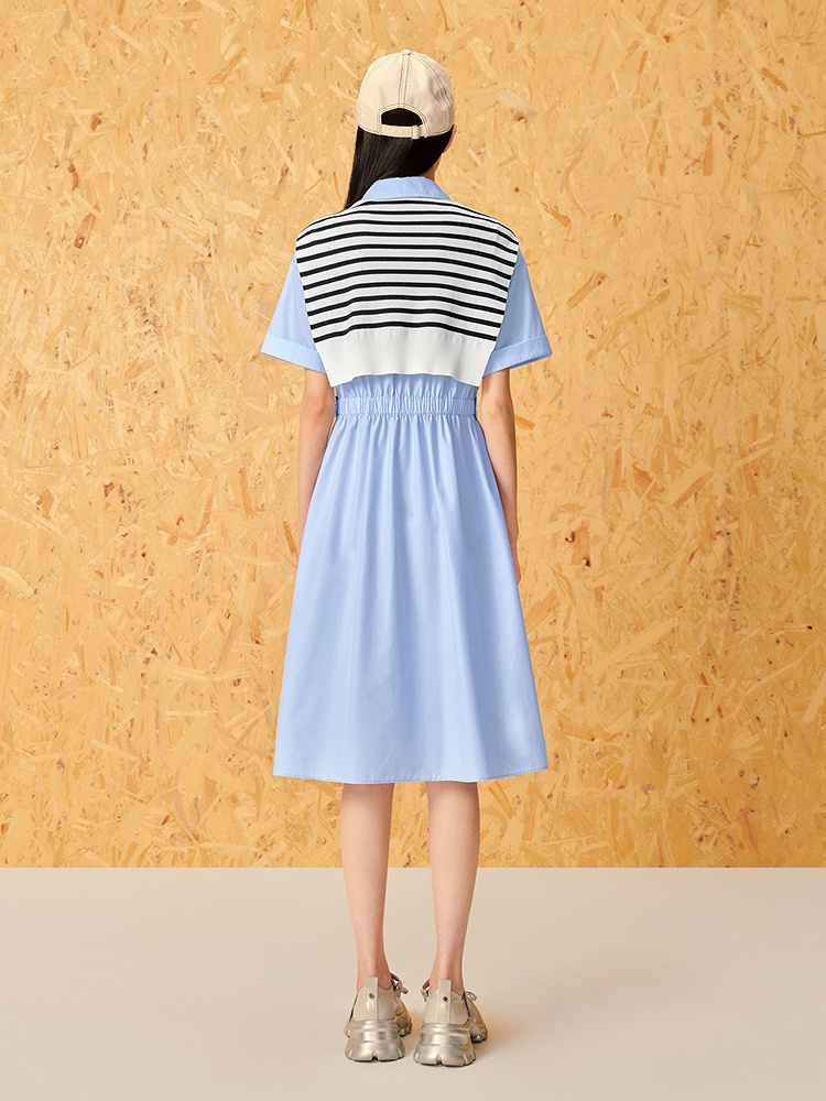 ToyzY2025夏季刺绣披肩衬衫连衣裙ZC35205340