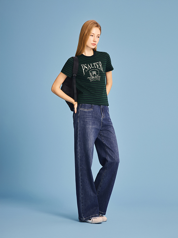 PSALTER诗篇 2026春季新款印花条纹T恤6C66160043