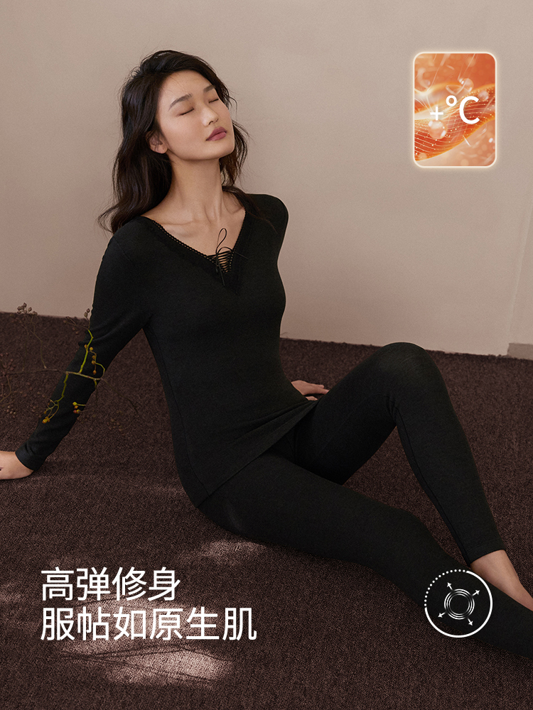 双层加绒加厚芭蕾风保暖套装8J52507080