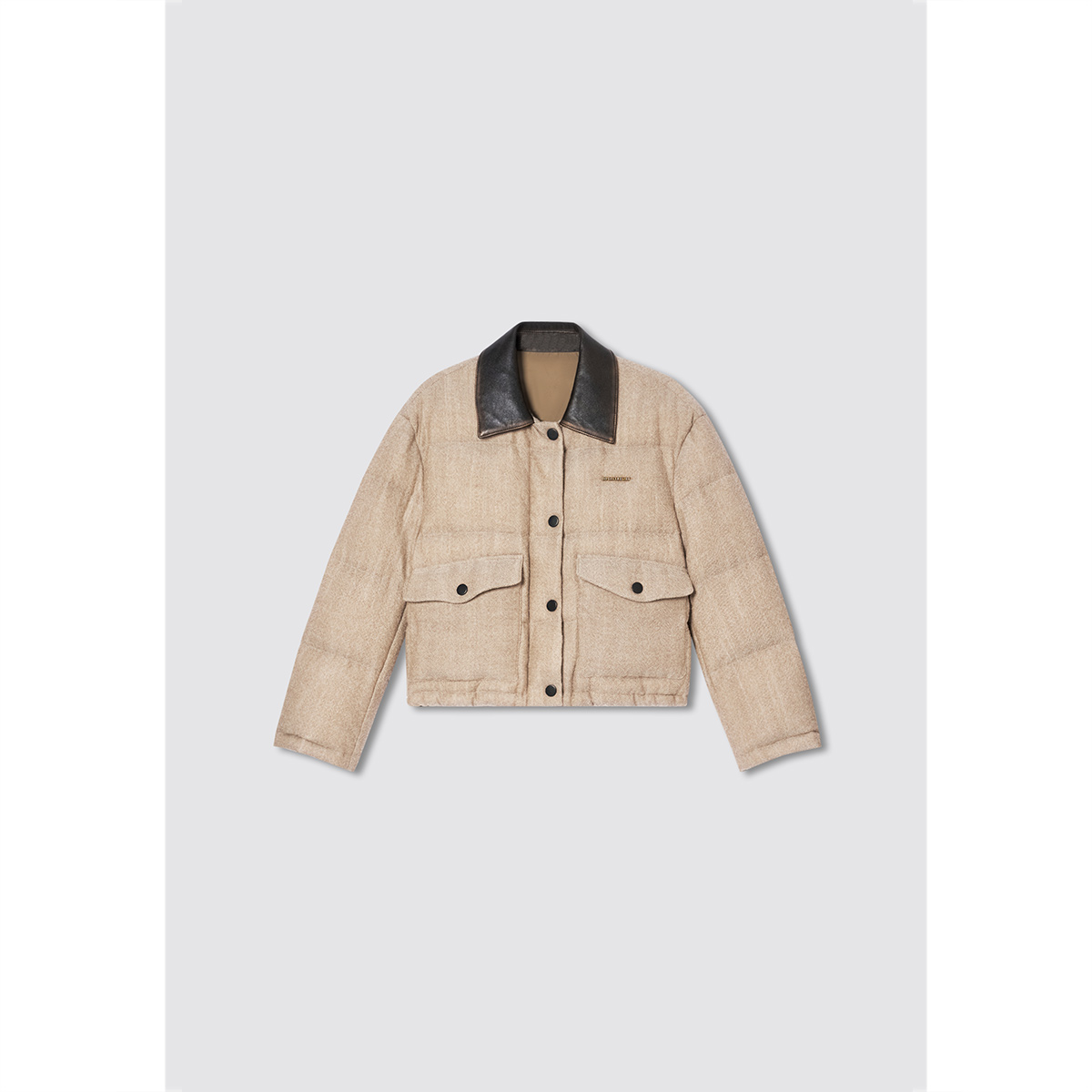 SALT.P可颜 2025冬季新款100%羊毛呢保暖羽绒服AC35508310