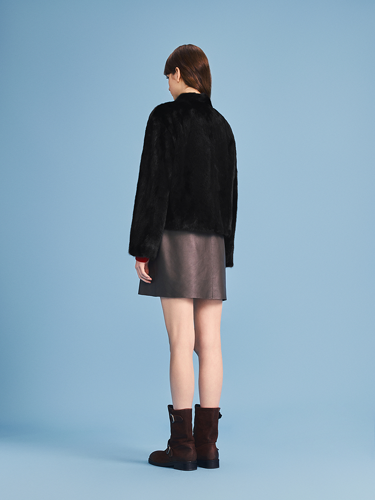 PSALTER诗篇 2026春季新款奢华整貂V领皮草外套6C66109253