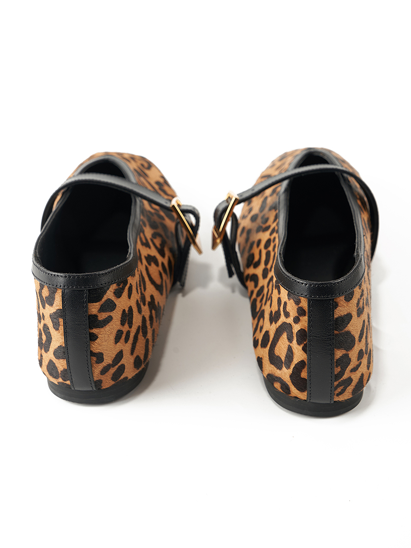 COVERINS2026新款豹纹马毛真皮平底单鞋女芭蕾舞鞋CC36192020