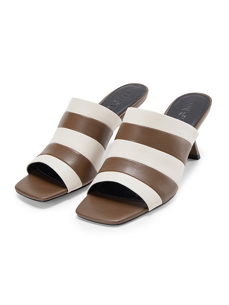 INSUN恩裳2024夏装新款休闲编织厚底真皮凉拖9C35192030