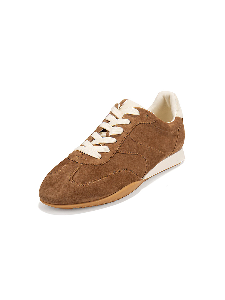 INSUN恩裳2025秋季休闲美拉德复古羊反绒德训鞋9C35392020