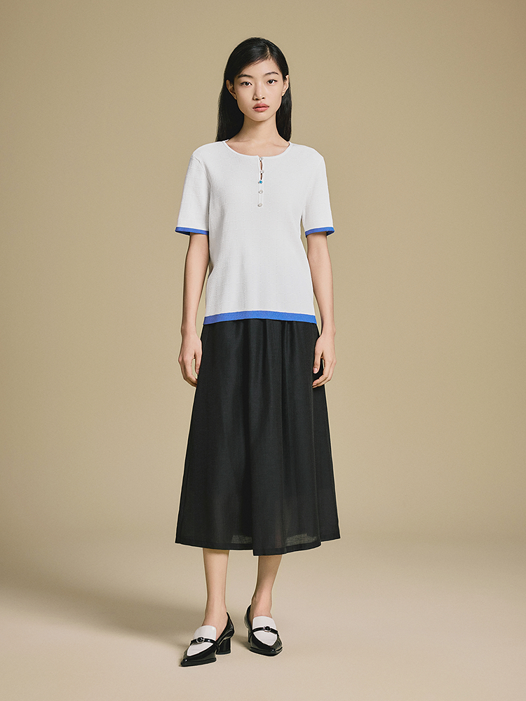 PSALTER诗篇 撞色圆领肌理感毛衫6C65206263