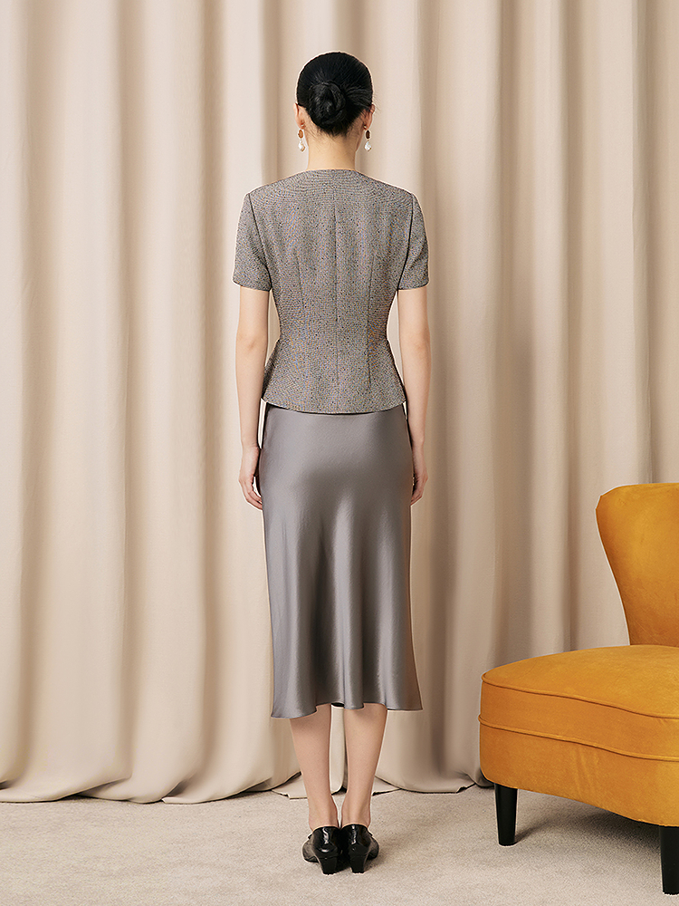 【绞综工艺】Song of Song歌中歌2026夏季新款奢感收腰钉珠外套5C36210150