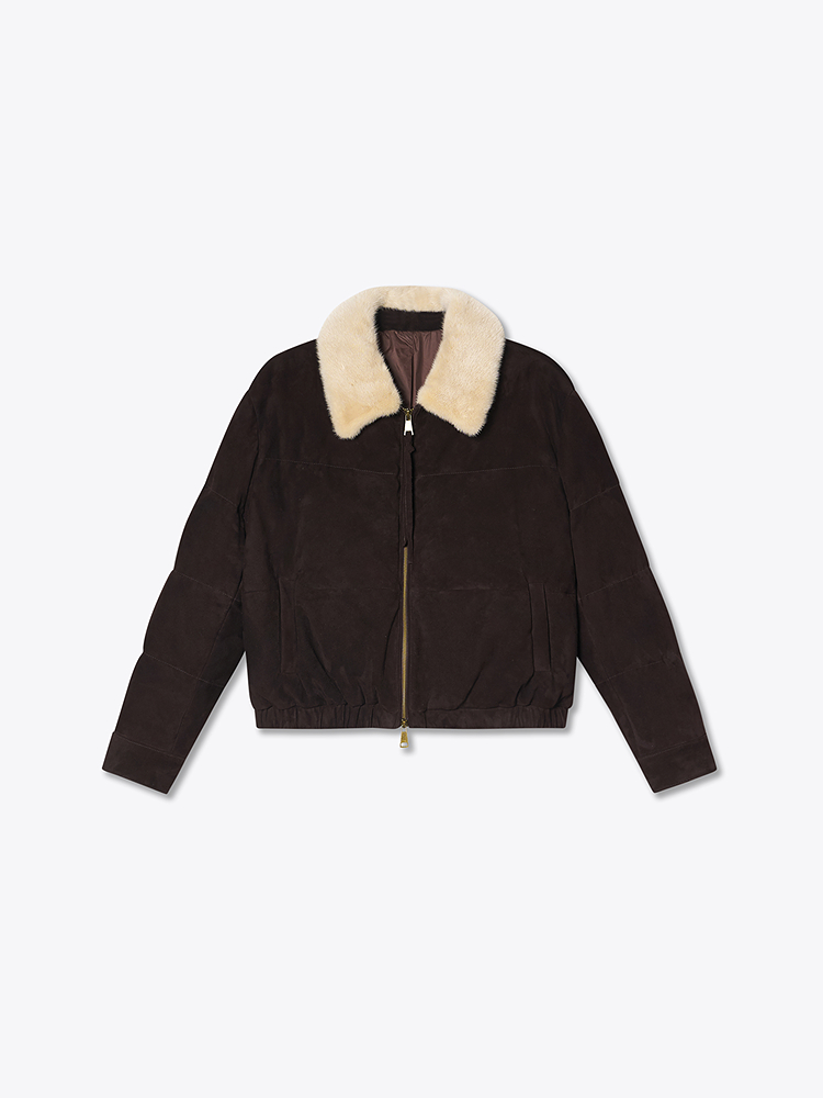 PSALTER诗篇 2026春季新款复古港风绒绵羊皮鹅绒服6C66109093