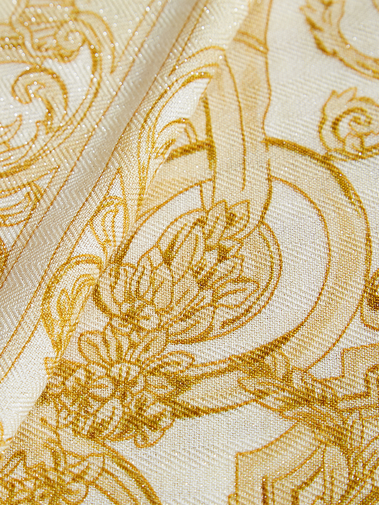 Song of Song歌中歌2024冬季浅卡其真丝羊毛围巾5C34590010