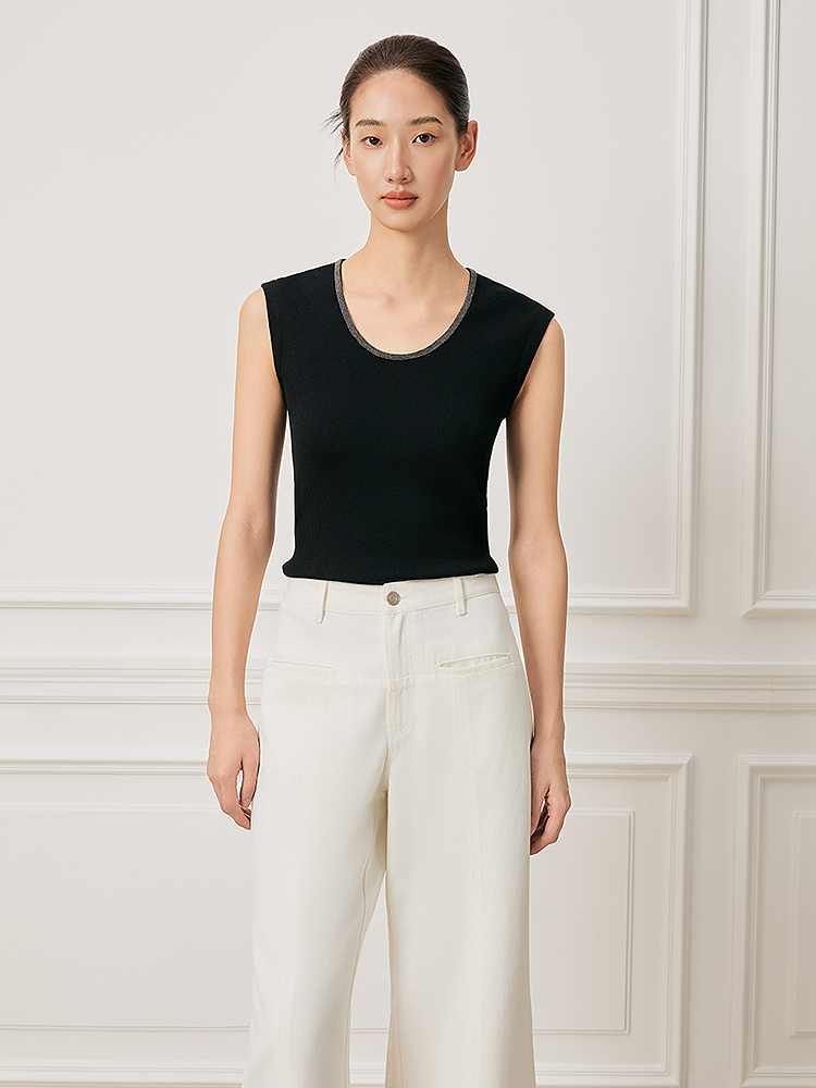 Song of Song歌中歌2026春季新款羊毛蚕丝无袖内搭背心5C36104050