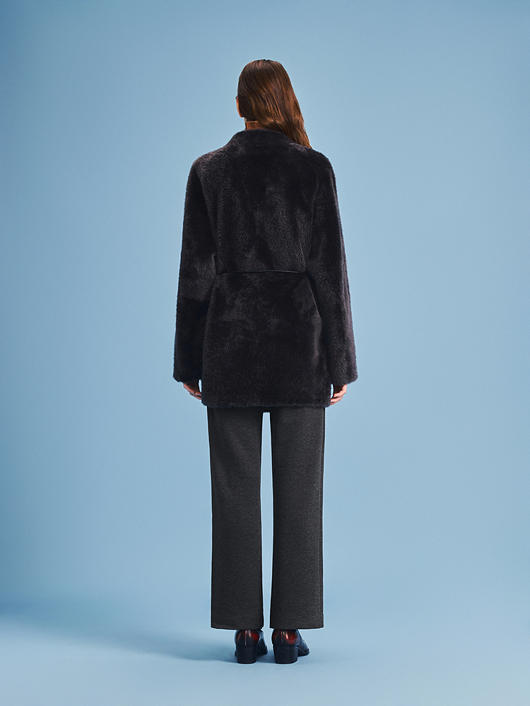 PSALTER诗篇 时尚高级皮毛一体皮草外套6C66109183