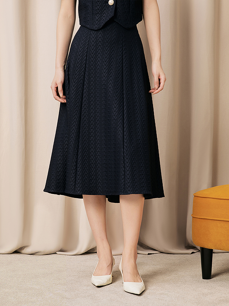 Song of Song歌中歌2026夏季新款纹理感通勤显瘦气质A字半裙5C66250016