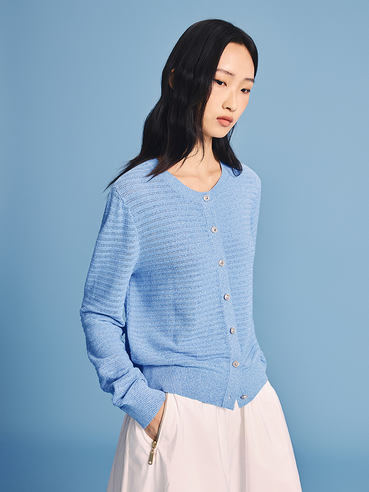 PSALTER诗篇 2026夏季新款珠片绞花针织衫6C66206363