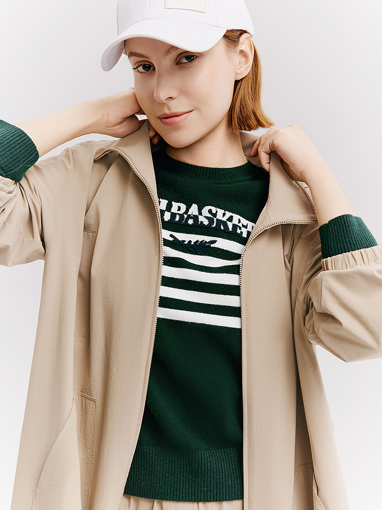 XII BASKET十二篮26春新立领H型中长款风衣防水耐磨复古通勤外套7C36107370