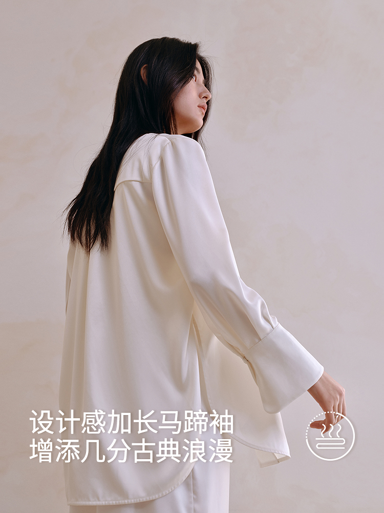 极简风醋酸衬衫外套8J35227120