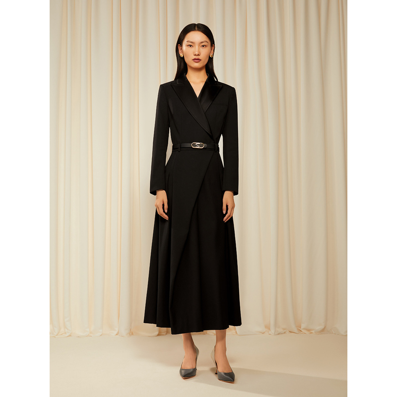 【歌新款及经典款,不参加减券】SongofSong歌中歌2022秋新款黑色气场绵羊毛高腰连体裤5C32320530