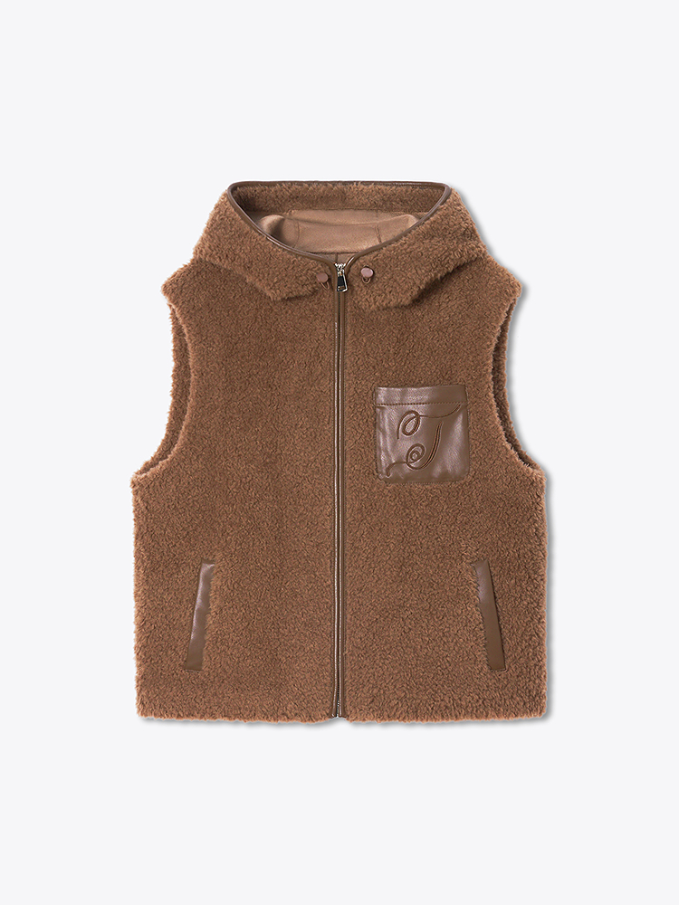 ToyzY2025冬季100%羊毛颗粒绒马夹百搭叠穿马甲外套ZC35501030