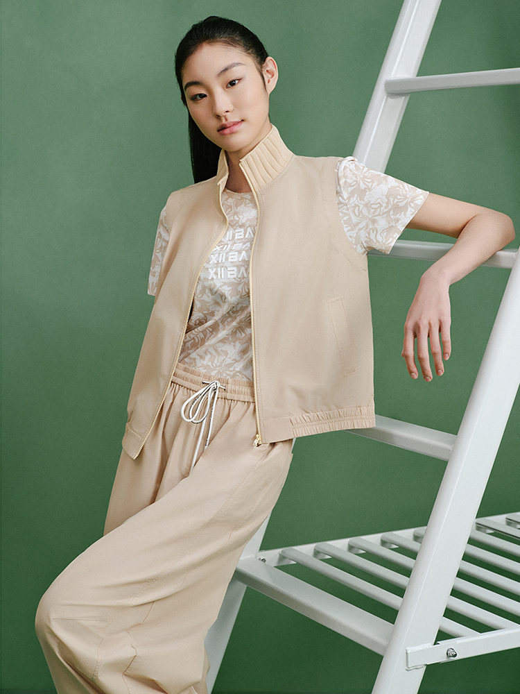 XII BASKET十二篮25夏三醋酸舒柔特工装风户外休闲马甲7C35201130