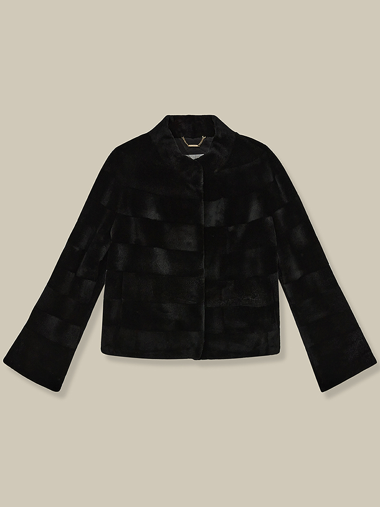 Song of Song歌中歌2025冬季新款进口皇冠天鹅绒短款皮草上衣5C65509326