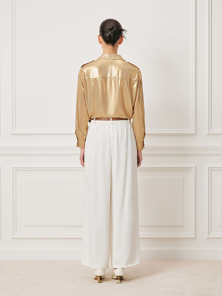 【压印工艺】Song of Song歌中歌2026春季新款金色工装老钱风衬衫5C36130080