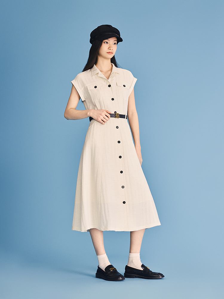 PSALTER诗篇2026夏季新款天丝麻收腰连衣裙6C66205123