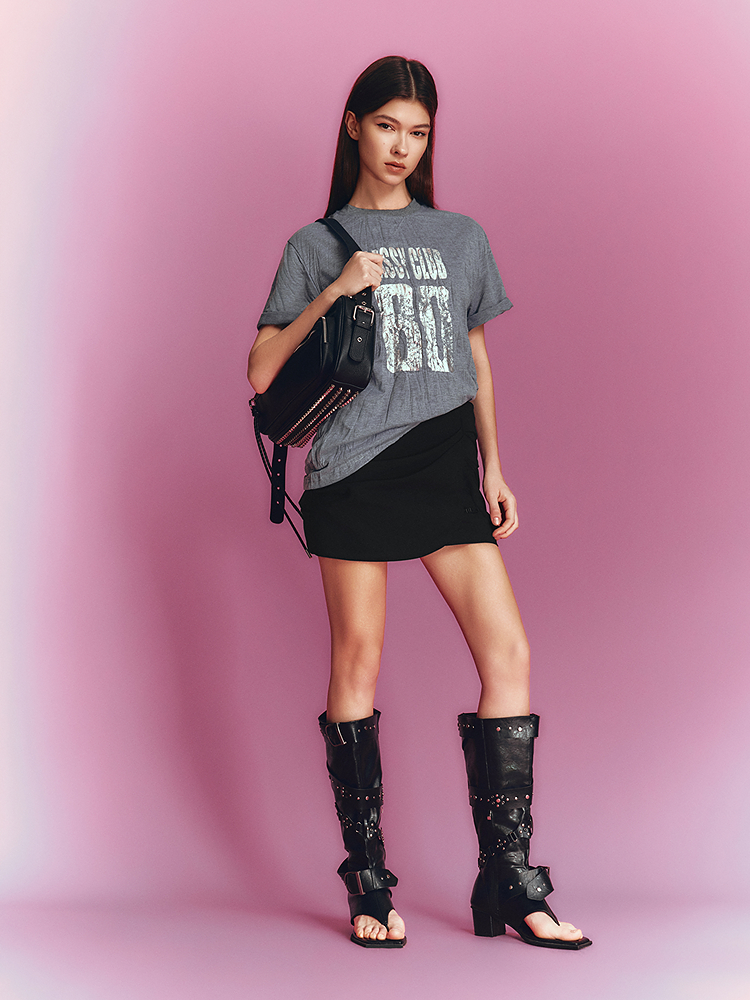 SALT.P可颜 2026夏季新款立体压褶T恤AC36260100