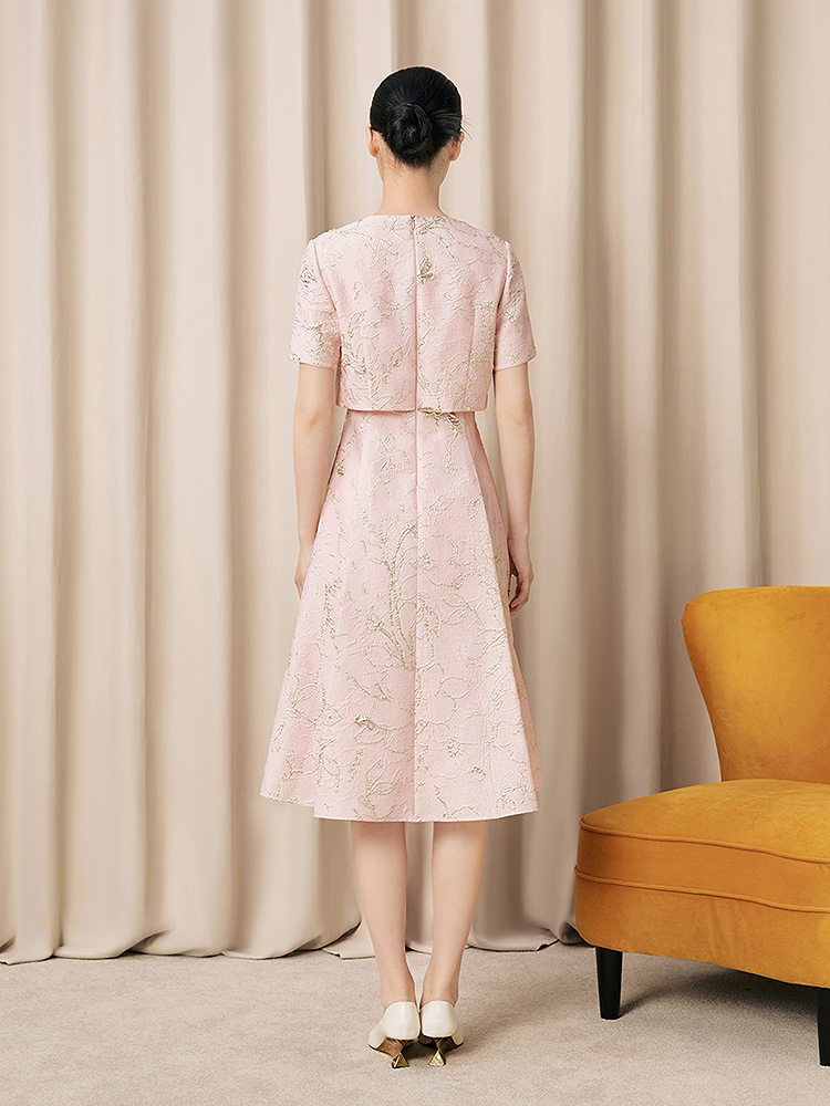 Song of Song歌中歌2026夏季新款浮雕花影·土耳其提花连衣裙5C36205410