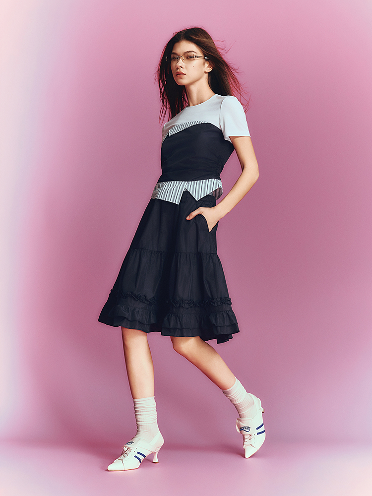 SALT.P可颜 2026夏季新款撞色假两件针织衫AC36260150