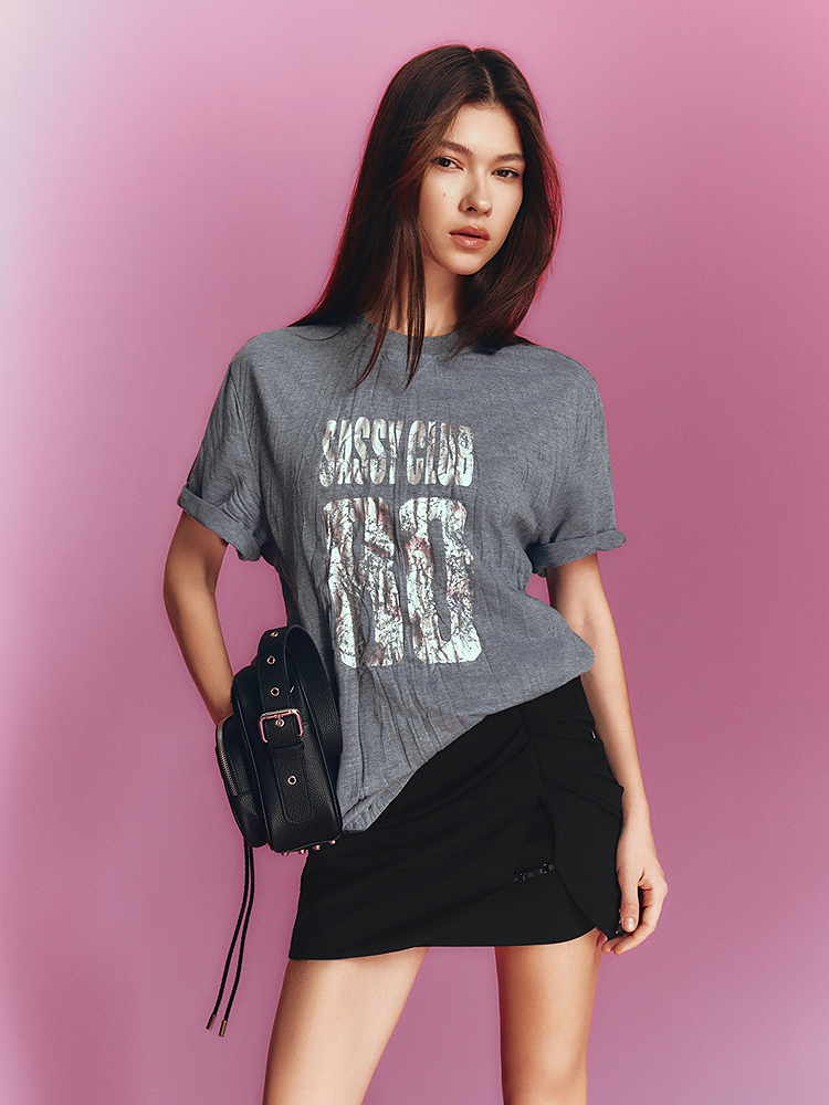 SALT.P可颜 2026夏季新款立体压褶T恤AC36260100