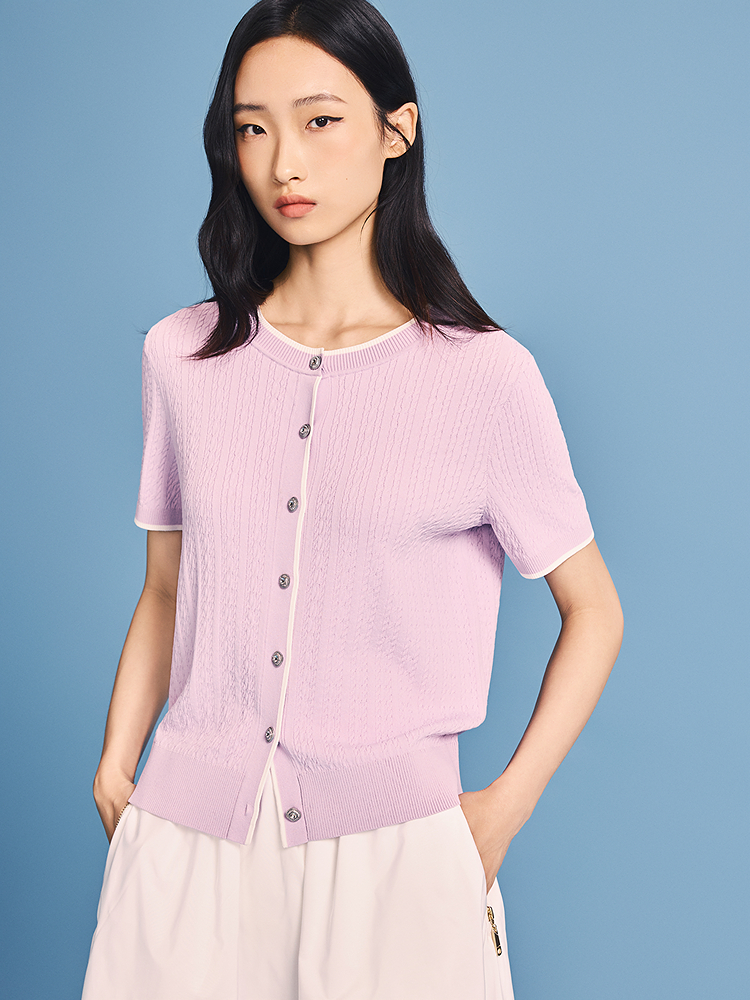 PSALTER诗篇 2026夏季新款曲珠凉感针织衫6C66206433