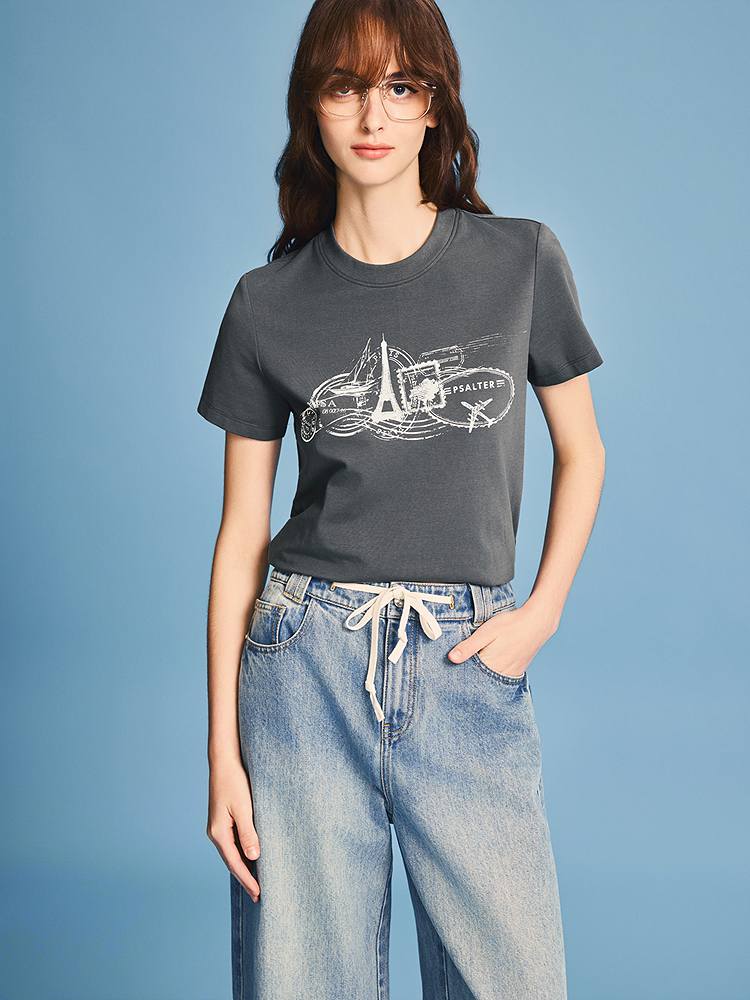 PSALTER诗篇 2026春季新款天丝印花T恤6C36160020