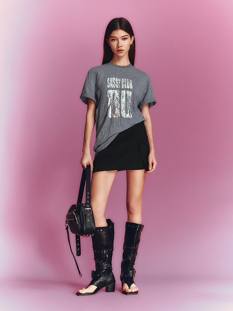 SALT.P可颜 2026夏季新款立体压褶T恤AC36260100