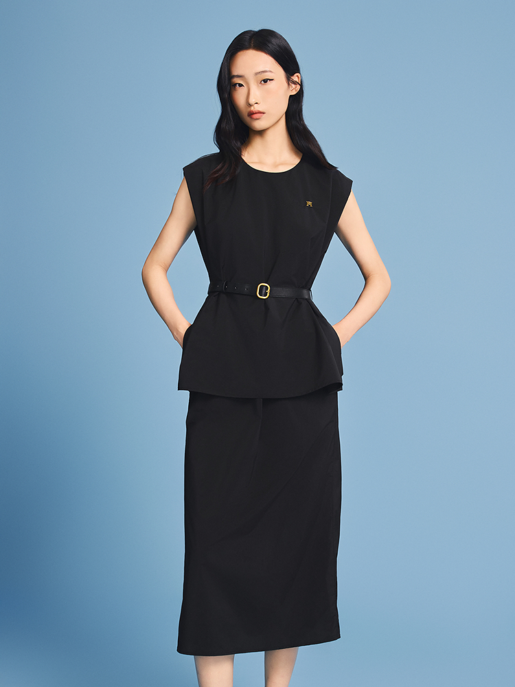 PSALTER诗篇 2026夏季新款假两件叠穿三醋酸连衣裙6C66205213