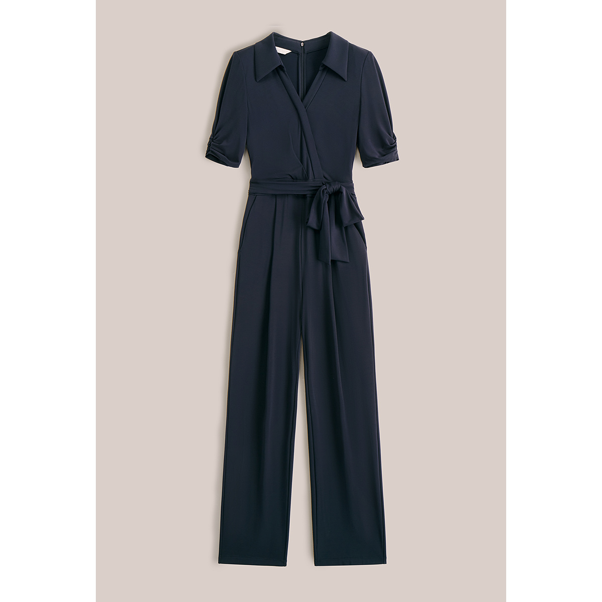 OBBLIGATO奥丽嘉朵2025夏季新品藏蓝色商务气质连体裤1C35202090